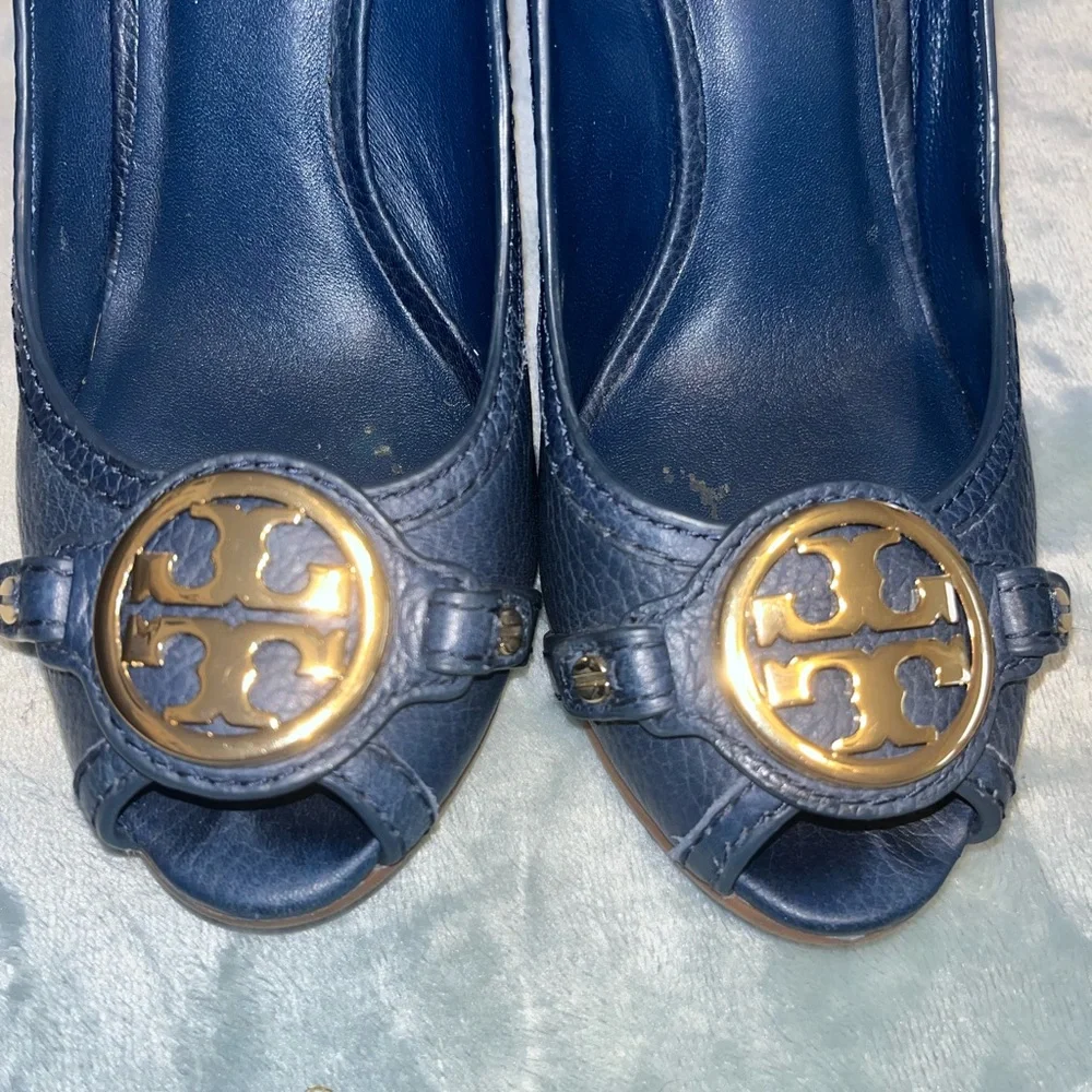 Tory Burch Blue Wedge Shoes - Picture 7 of 7